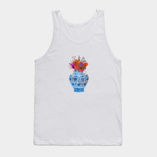 Chinese Ming Vase with Flowers Tank Top